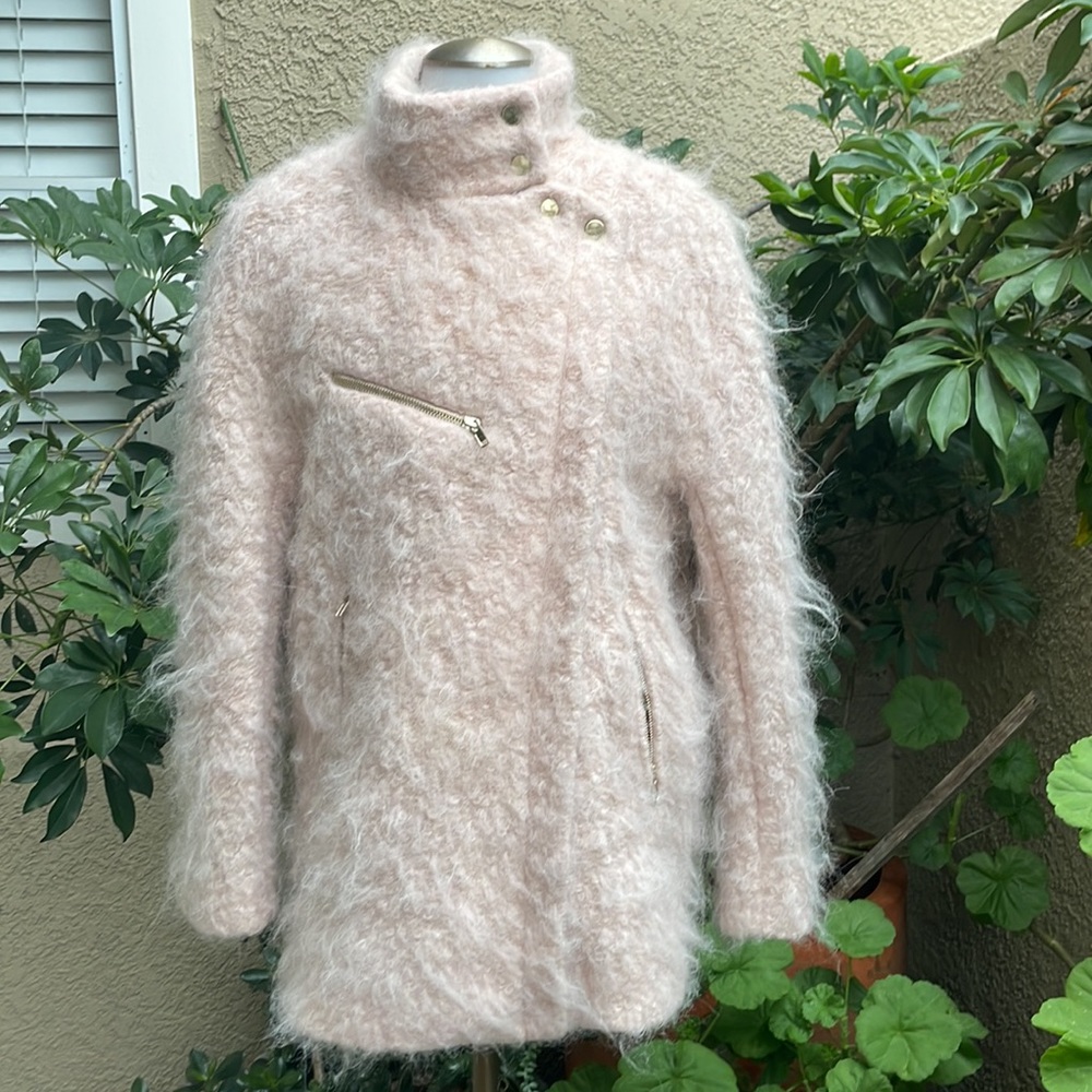 Dusty pink Zara wool/ mohair blend knitted jacket - Picture 7 of 16